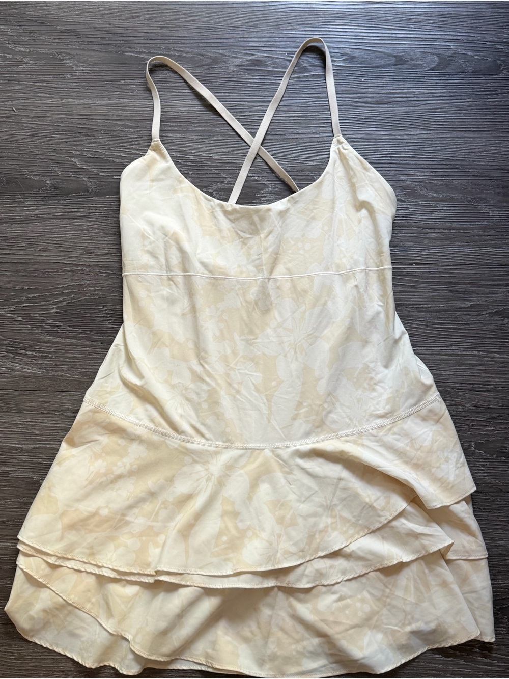 Offline By Aerie Maggie ruffle tennis dress cream floral